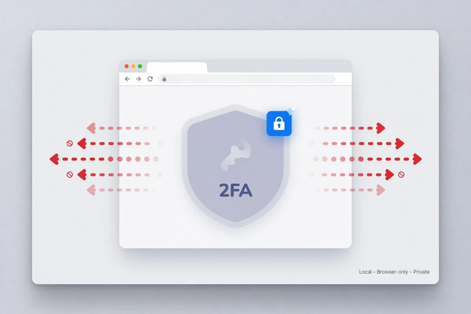 Browser-only 2FA code generation with no server transfer