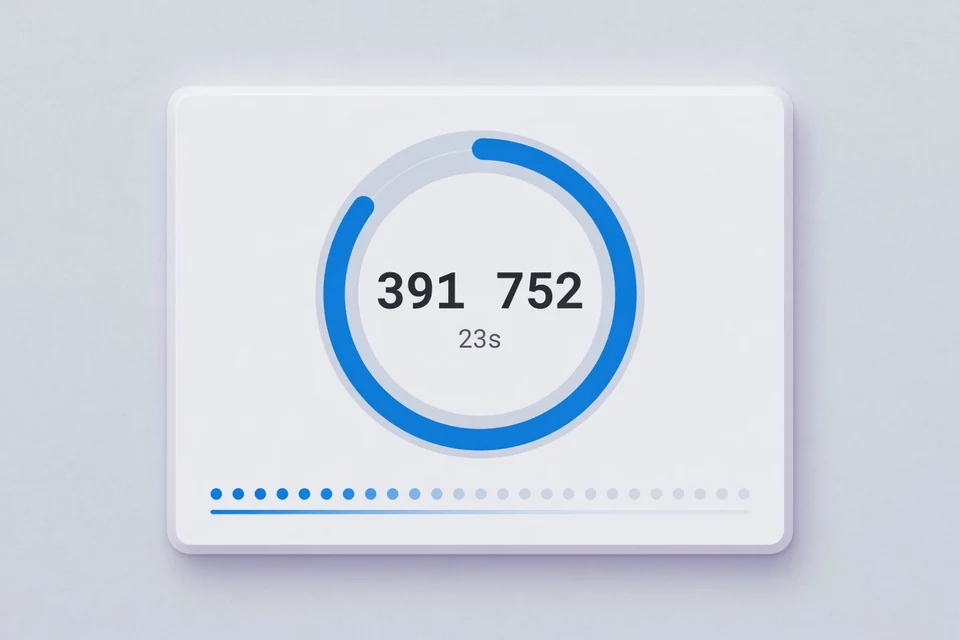 TOTP generator countdown showing a 30-second code cycle